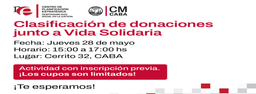 Jornada solidaria de clasificación de ropa y materiales descartables