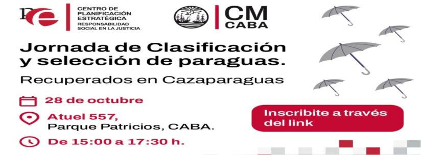 Jornada de clasificación y selección de paraguas recuperados